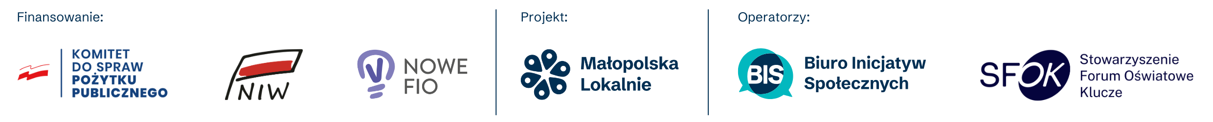 Logotypy programu Małopolska Lokalnie i realizatorów
