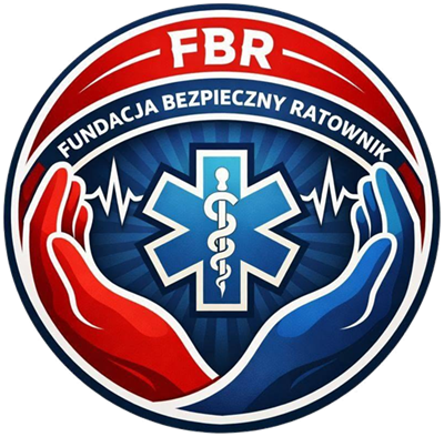 Logo Fundacji Bezpieczny Ratownik: dwie dłonie obejmujące gwiazdę życia